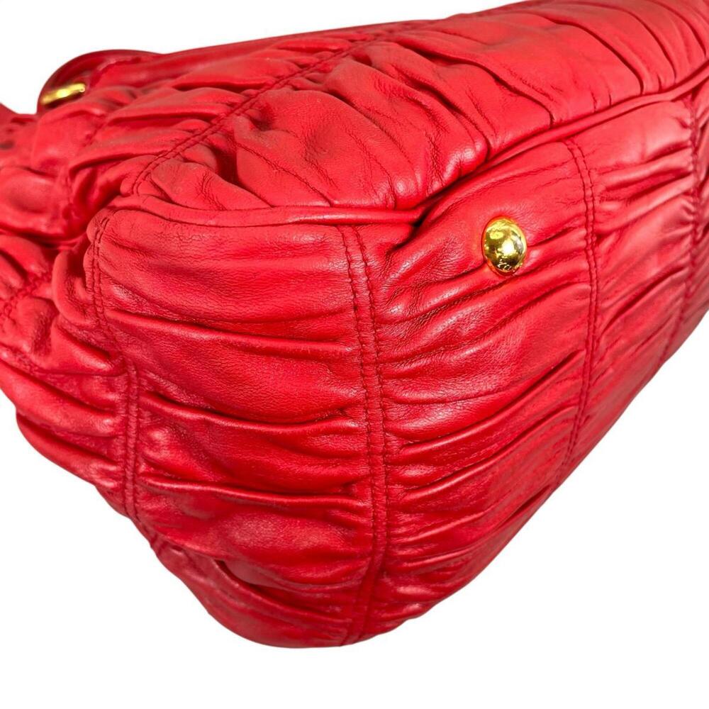 PRADA Red Leather Shoulder Bag - Picture 9 of 16